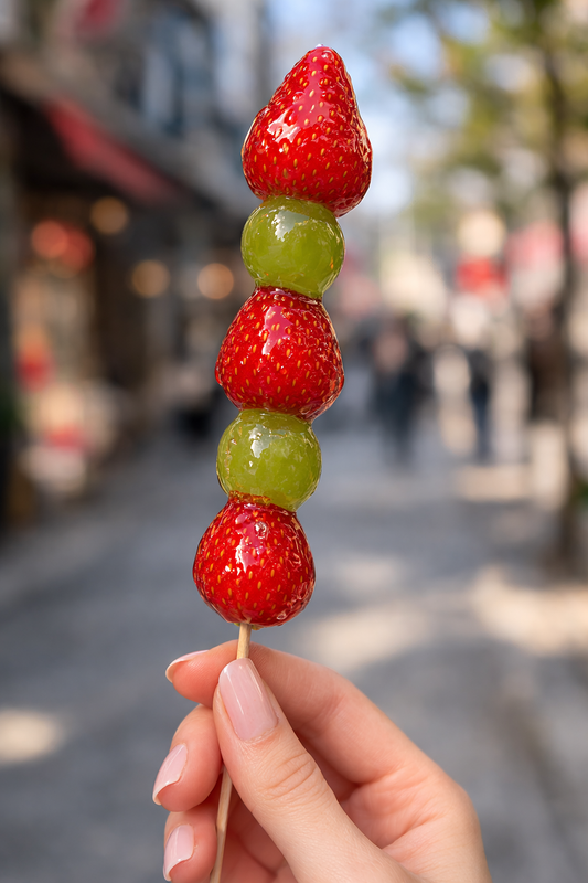 Strawberry & Grape Turtle Shell Crunch - Tanghulu Style